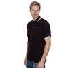 Henbury Men's Black/White Contrast Double Tipped Cotton Pique Polo Shirt
