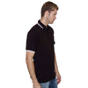 Henbury Men's Black/White Contrast Double Tipped Cotton Pique Polo Shirt
