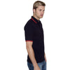 Henbury Men's Navy/Red Contrast Double Tipped Cotton Pique Polo Shirt