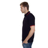 Henbury Men's Navy/Red Contrast Double Tipped Cotton Pique Polo Shirt
