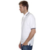 Henbury Men's White/Navy Contrast Double Tipped Cotton Pique Polo Shirt