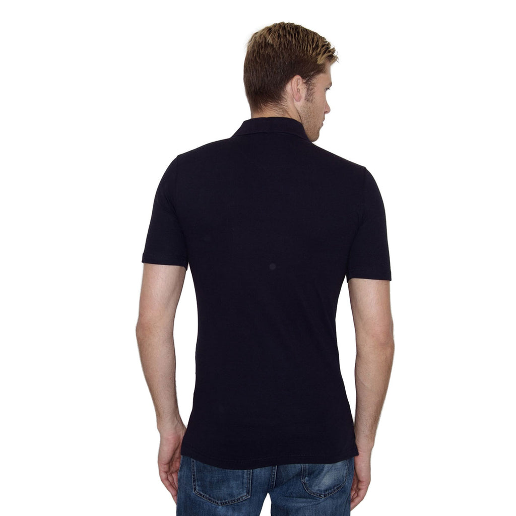 Henbury Men's Navy Stretch Cotton Pique Polo Shirt