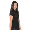 Henbury Women's Black Stretch Cotton Pique Polo Shirt
