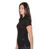 Henbury Women's Black Stretch Cotton Pique Polo Shirt