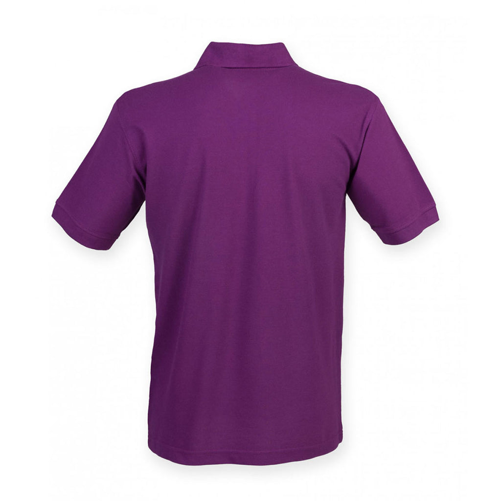 Henbury Men's Magenta Heavy Poly/Cotton Pique Polo Shirt