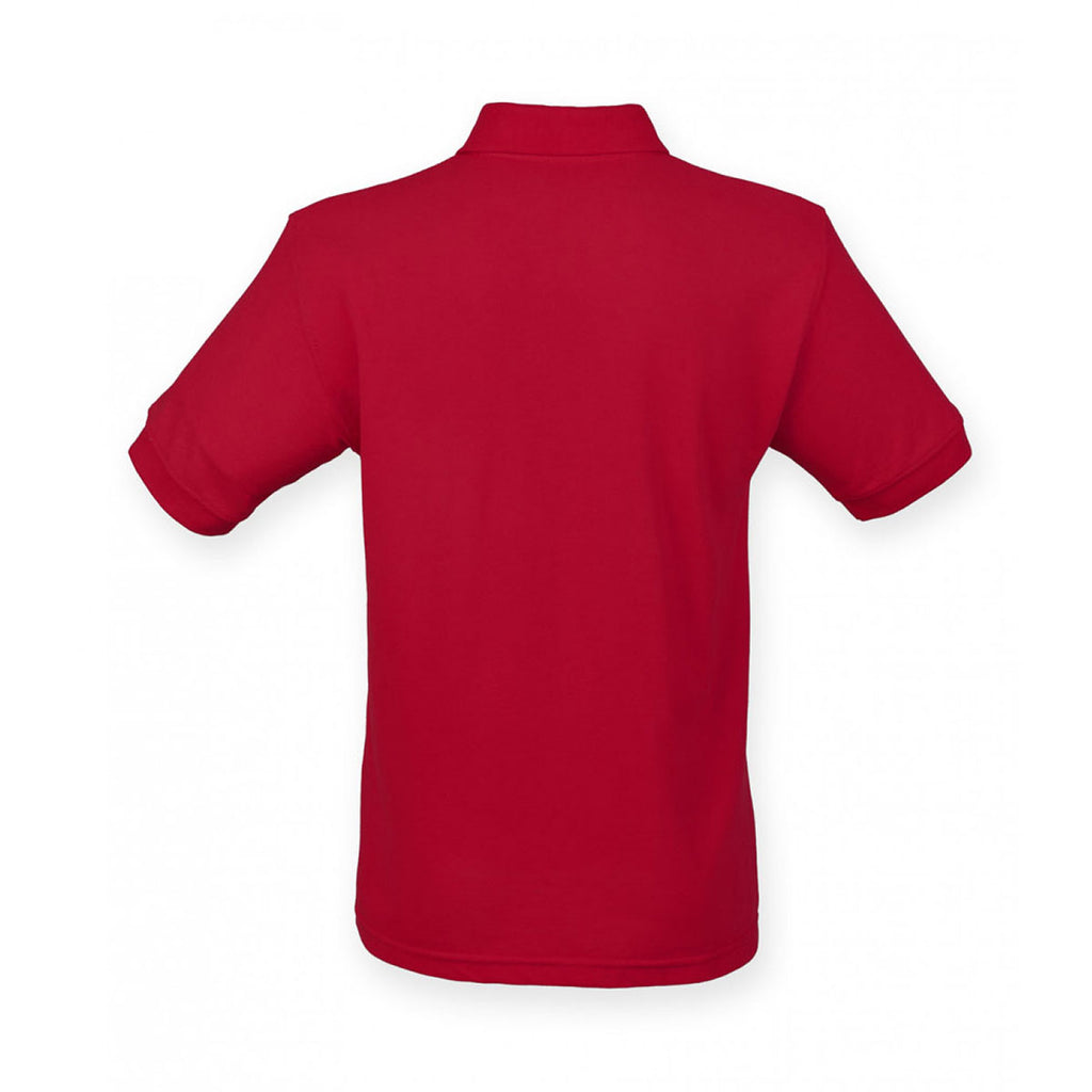 Henbury Men's Vintage Red Heavy Poly/Cotton Pique Polo Shirt