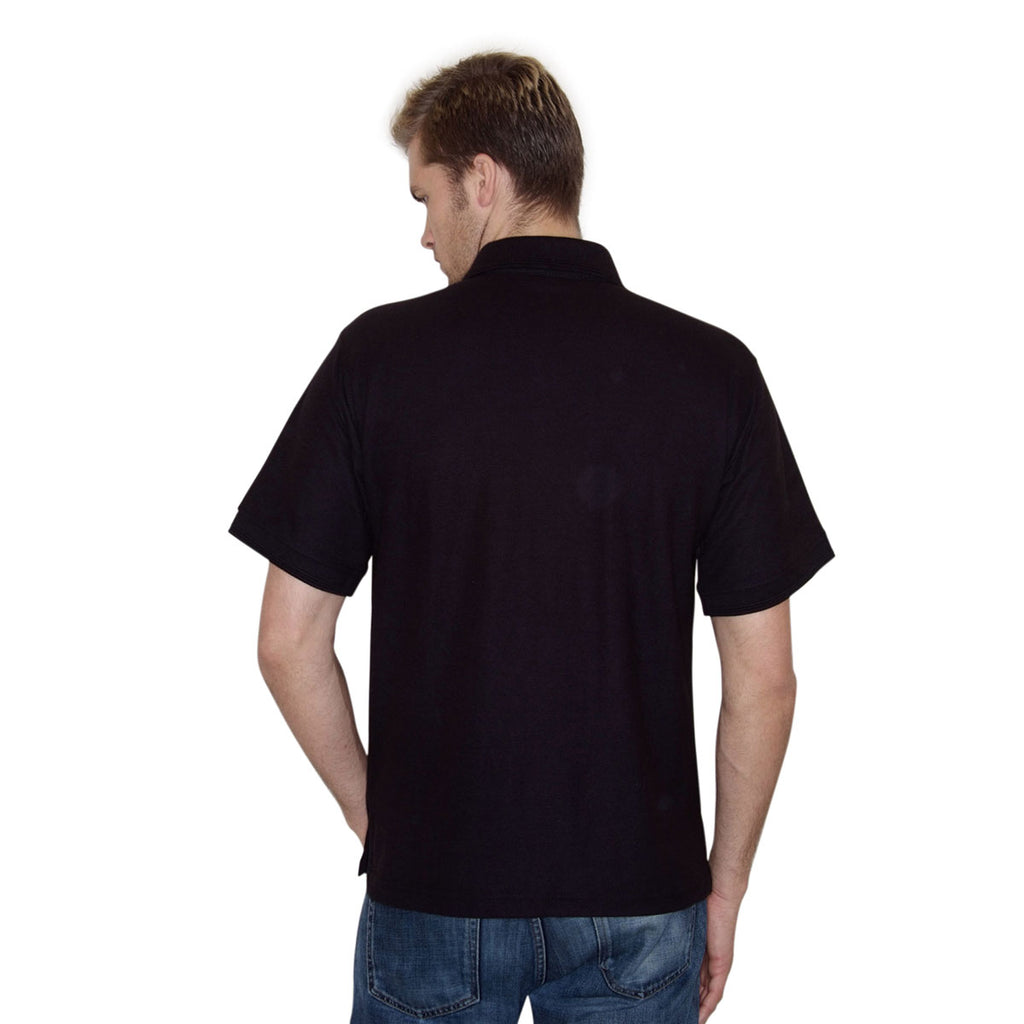 Henbury Men's Black Ultimate Poly/Cotton Pique Polo Shirt