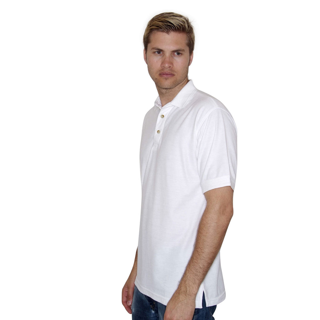 Henbury Men's White Ultimate Poly/Cotton Pique Polo Shirt