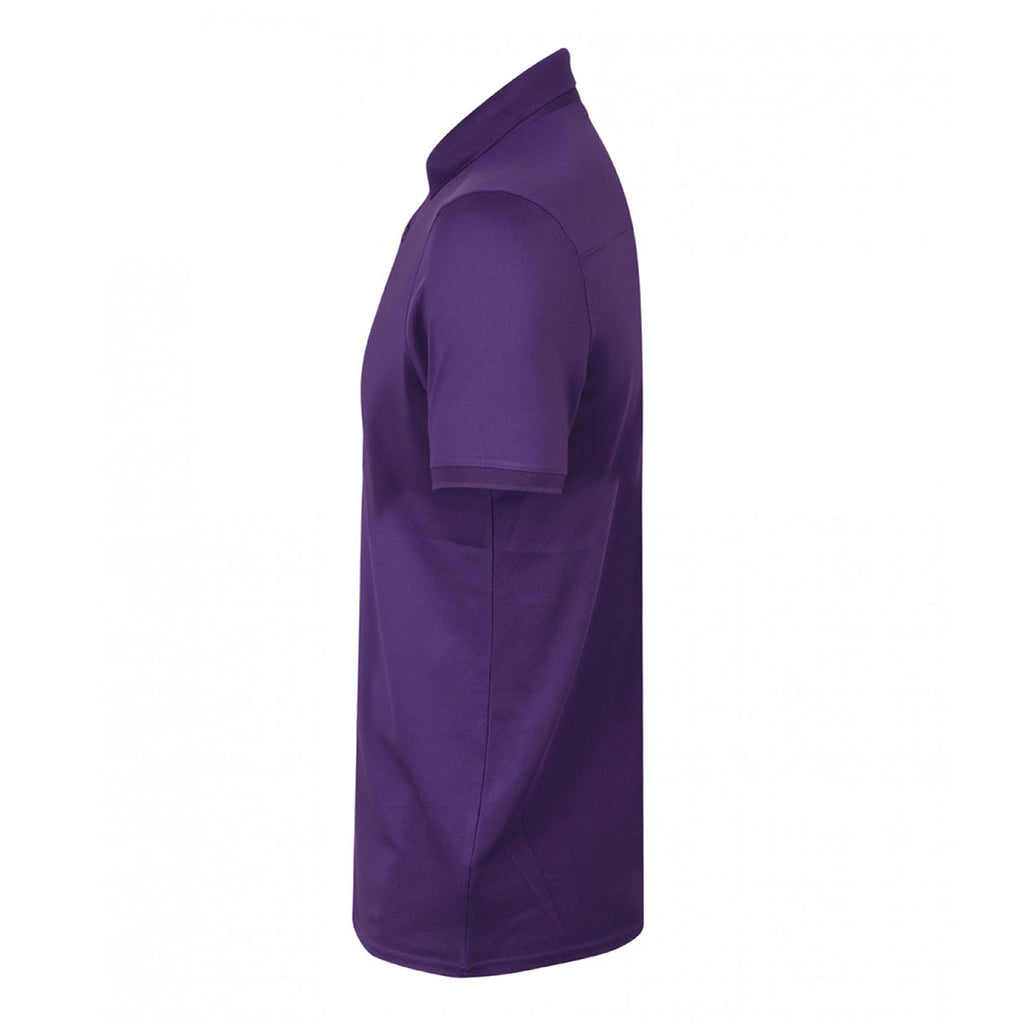 Henbury Men's Bright Purple Stretch Microfine Pique Polo Shirt