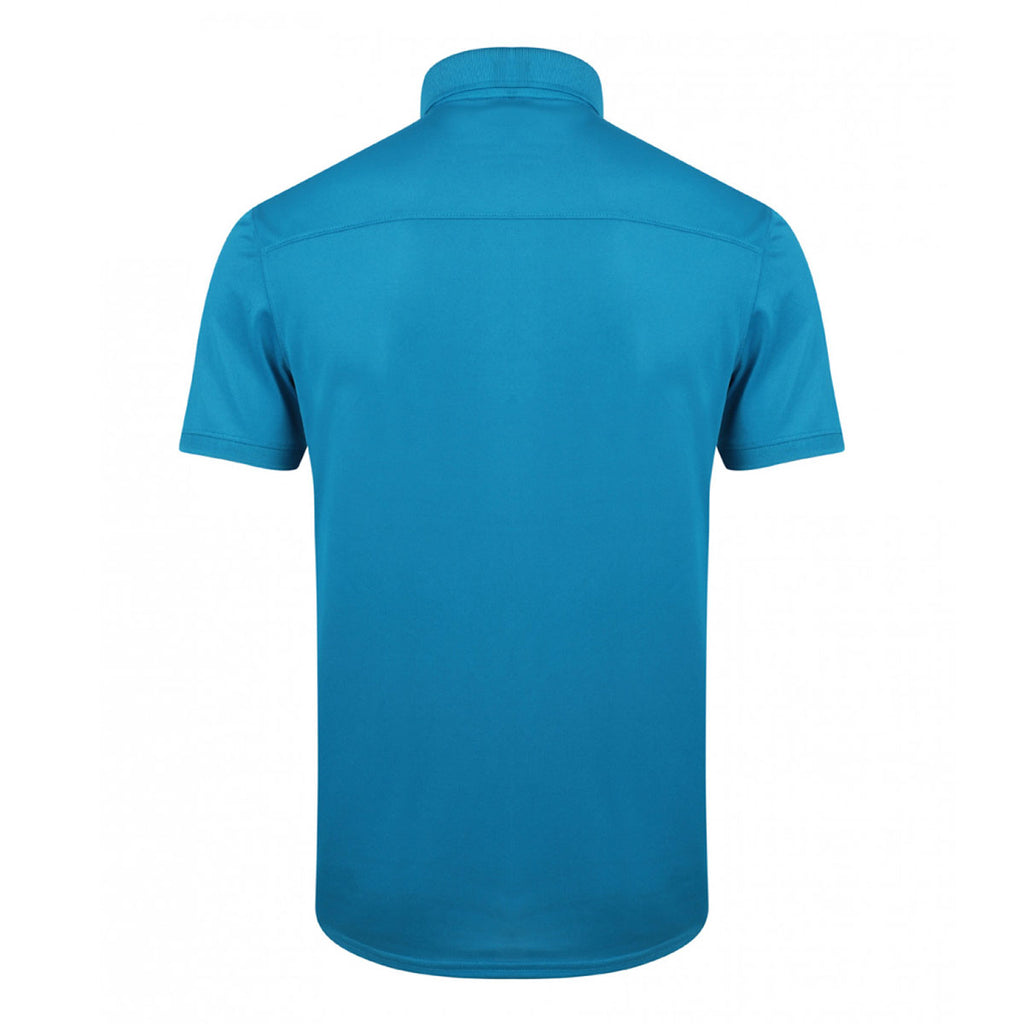 Henbury Men's Sapphire Stretch Microfine Pique Polo Shirt