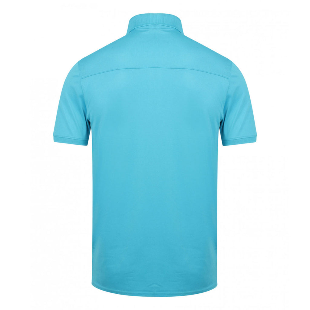 Henbury Men's Turquoise Stretch Microfine Pique Polo Shirt