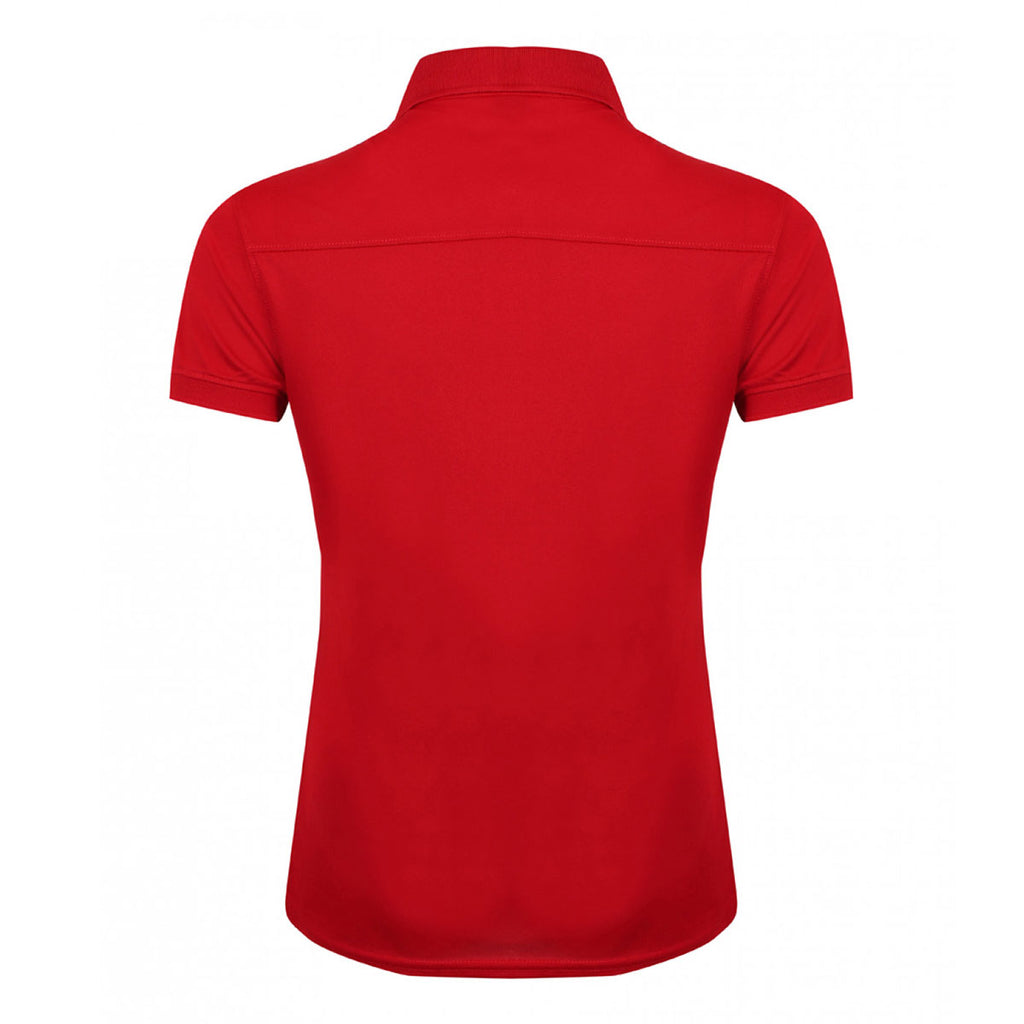 Henbury Women's Red Stretch Microfine Pique Polo Shirt