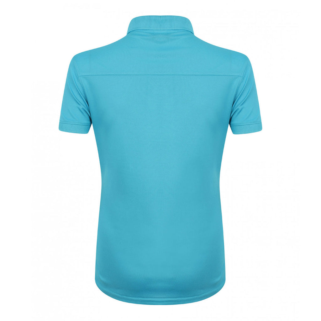 Henbury Women's Turquoise Stretch Microfine Pique Polo Shirt