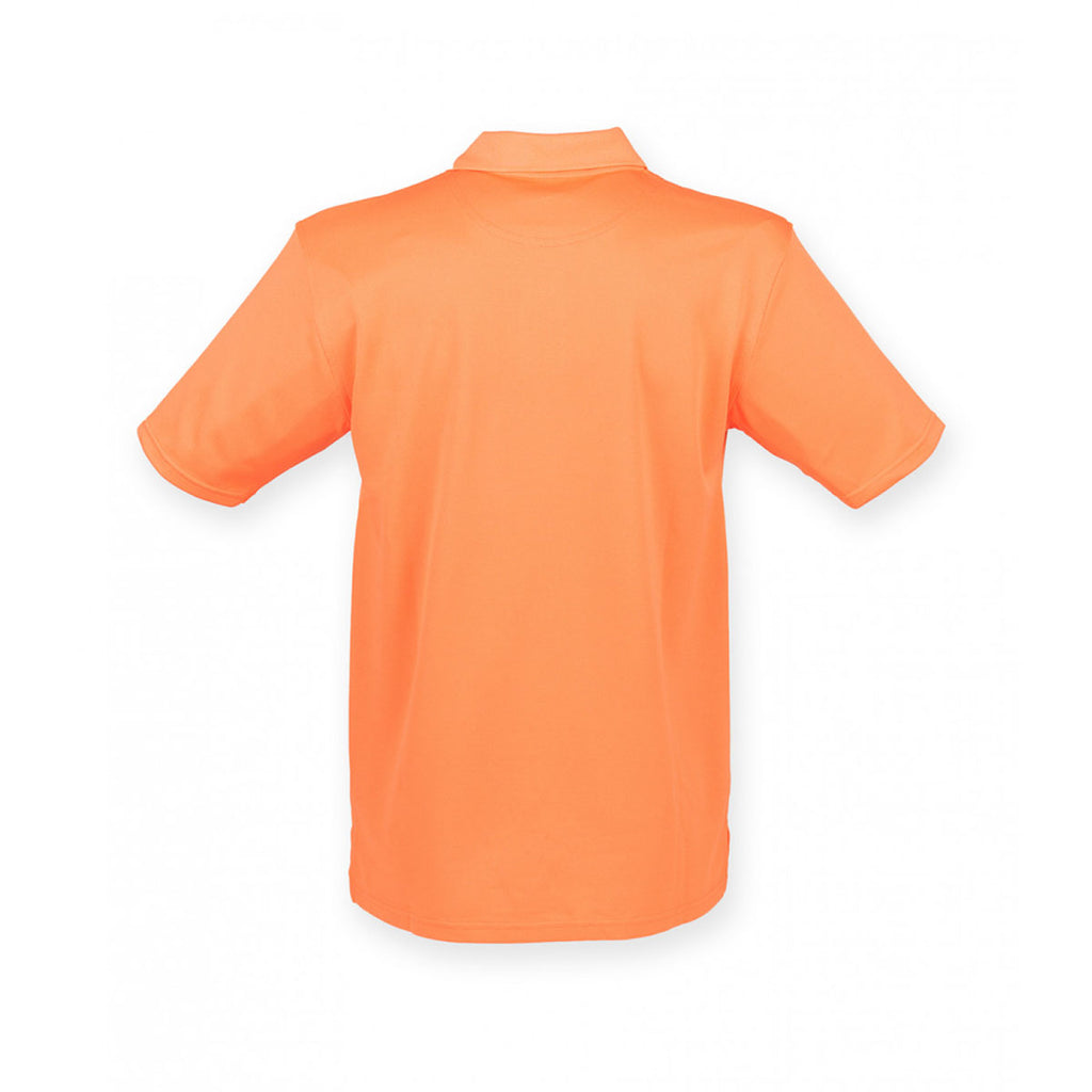 Henbury Men's Bright Orange Coolplus Wicking Pique Polo Shirt