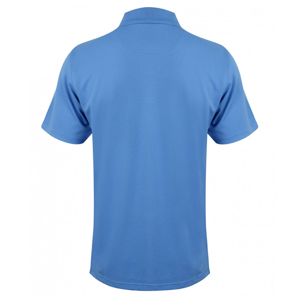 Henbury Men's Mid Blue Coolplus Wicking Pique Polo Shirt