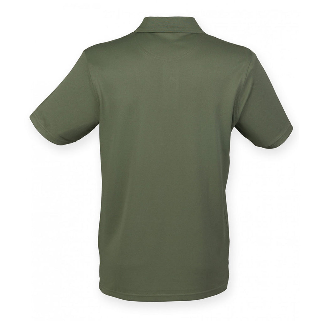 Henbury Men's Olive Coolplus Wicking Pique Polo Shirt