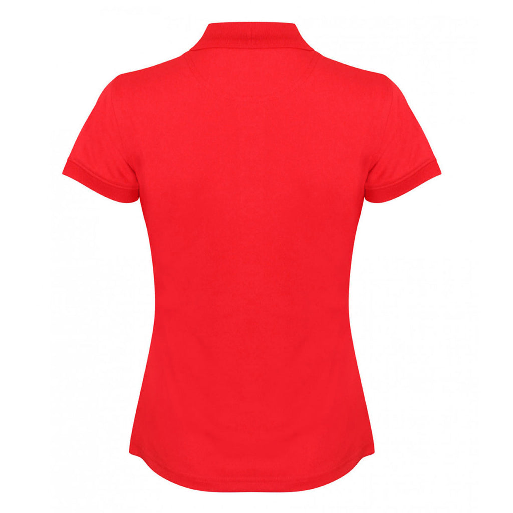 Henbury Women's Bright Red Coolplus Wicking Pique Polo Shirt