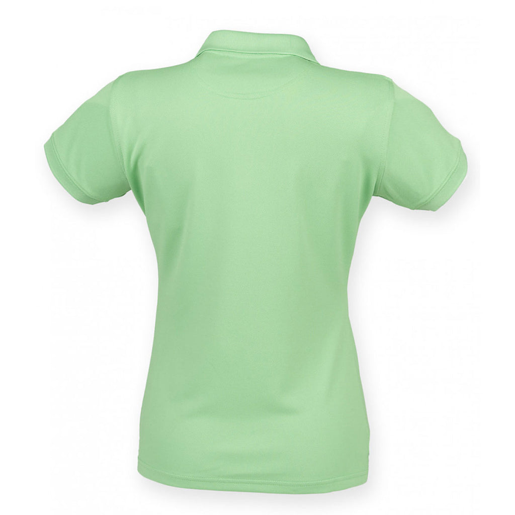 Henbury Women's Lime Coolplus Wicking Pique Polo Shirt