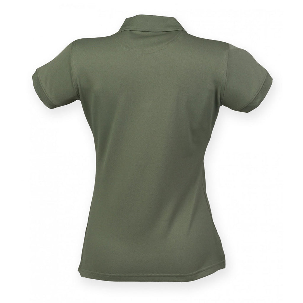 Henbury Women's Olive Coolplus Wicking Pique Polo Shirt