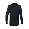 Henbury Men's Black Long Sleeve Coolplus Pique Polo Shirt
