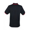 Henbury Men's Black/Red Coolplus Tipped Polo Shirt