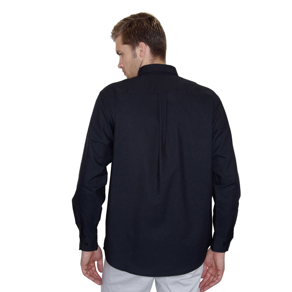 Henbury Men's Black Long Sleeve Classic Oxford Shirt
