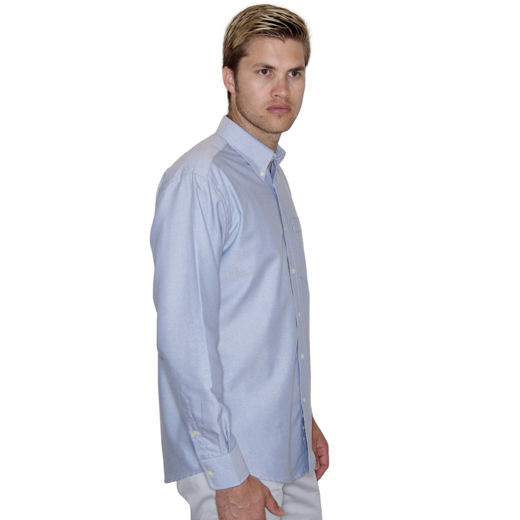 Henbury Men's Blue Long Sleeve Classic Oxford Shirt