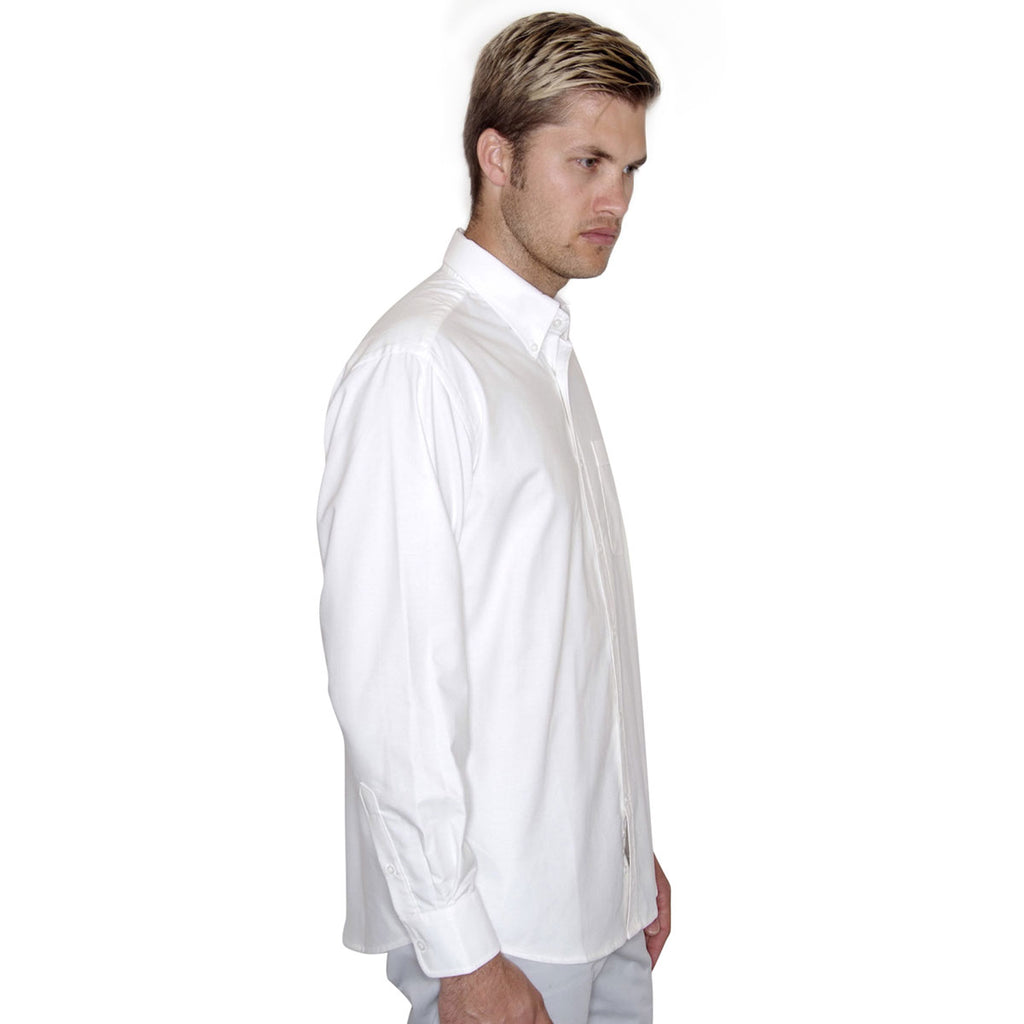 Henbury Men's White Long Sleeve Classic Oxford Shirt