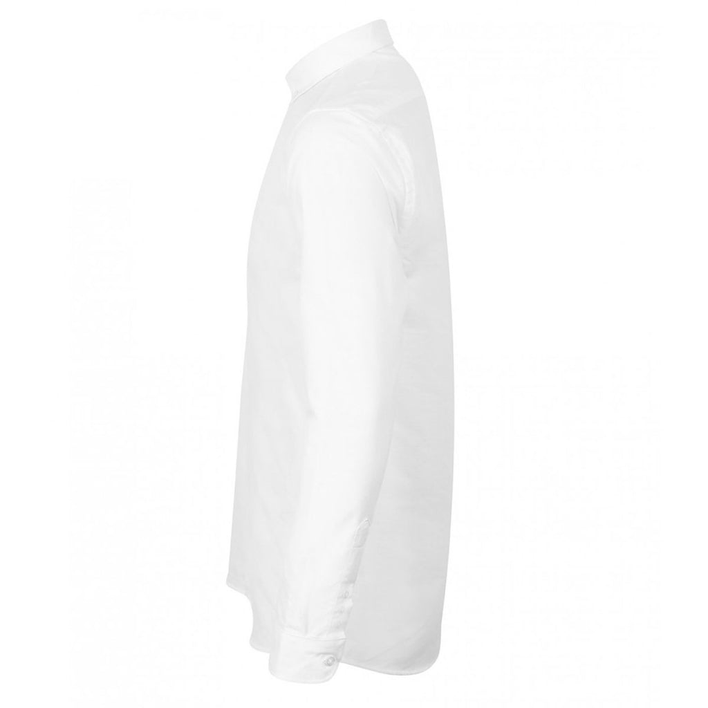 Henbury Men's White Modern Long Sleeve Regular Fit Oxford Shirt