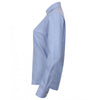 Henbury Women's Blue Modern Long Sleeve Regular Fit Oxford Shirt