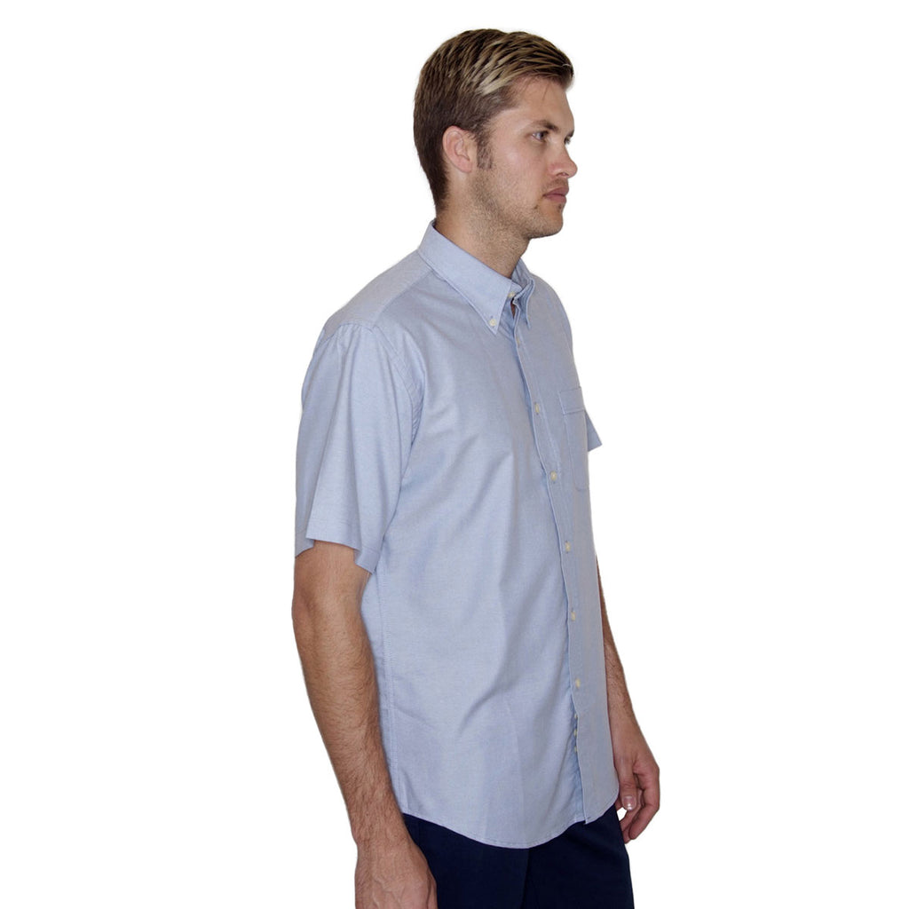 Henbury Men's Blue Short Sleeve Classic Oxford Shirt