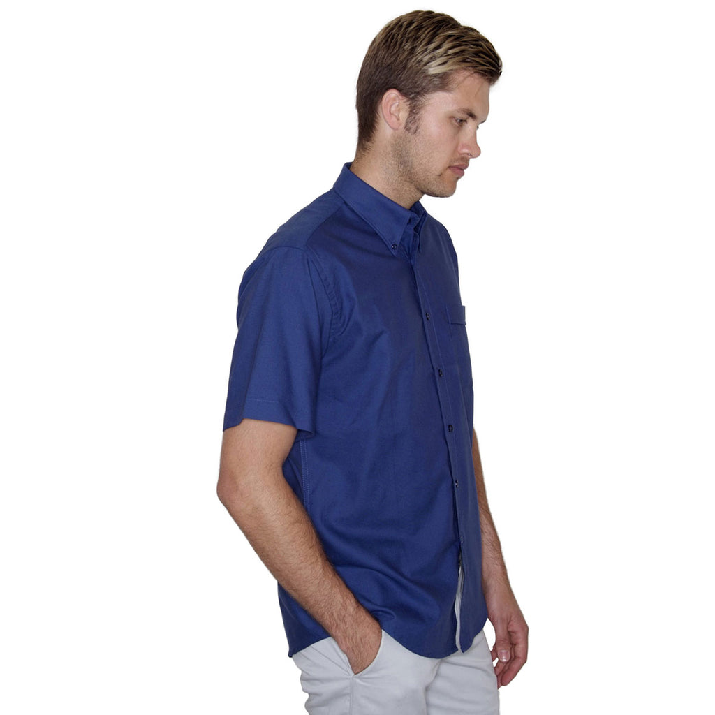 Henbury Men's Dark Blue Short Sleeve Classic Oxford Shirt