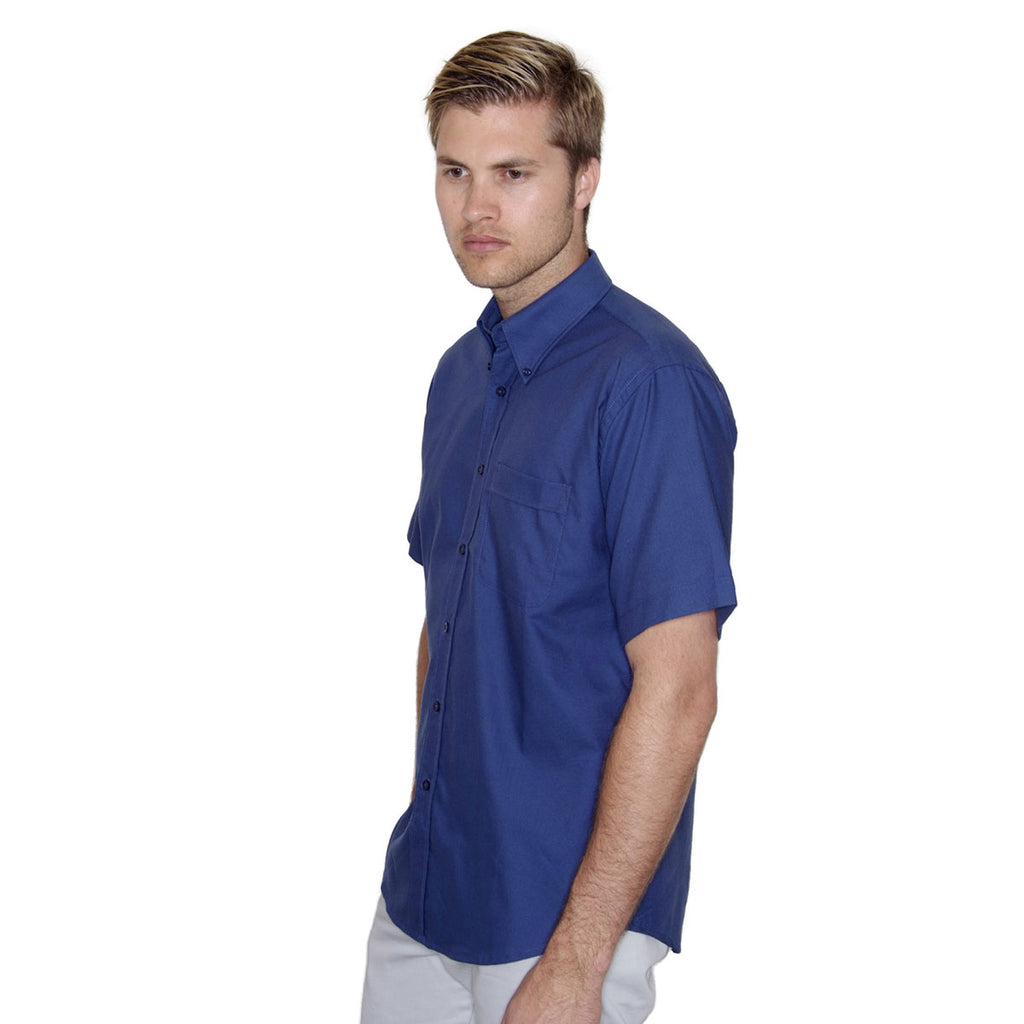 Henbury Men's Dark Blue Short Sleeve Classic Oxford Shirt