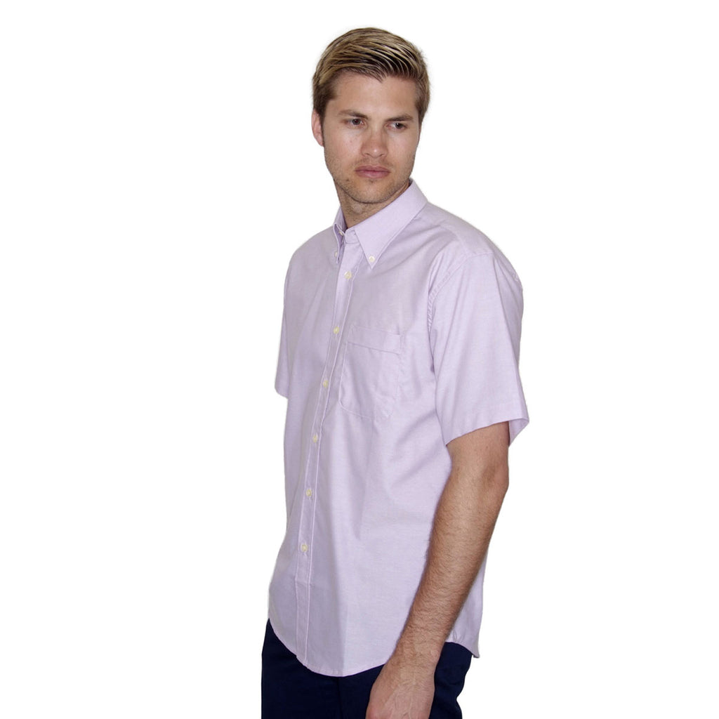 Henbury Men's Lilac Short Sleeve Classic Oxford Shirt