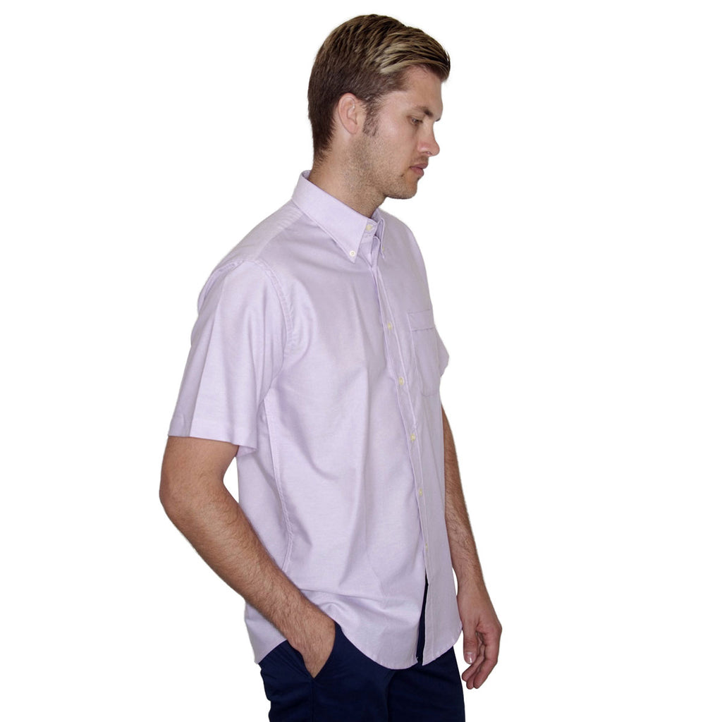 Henbury Men's Lilac Short Sleeve Classic Oxford Shirt