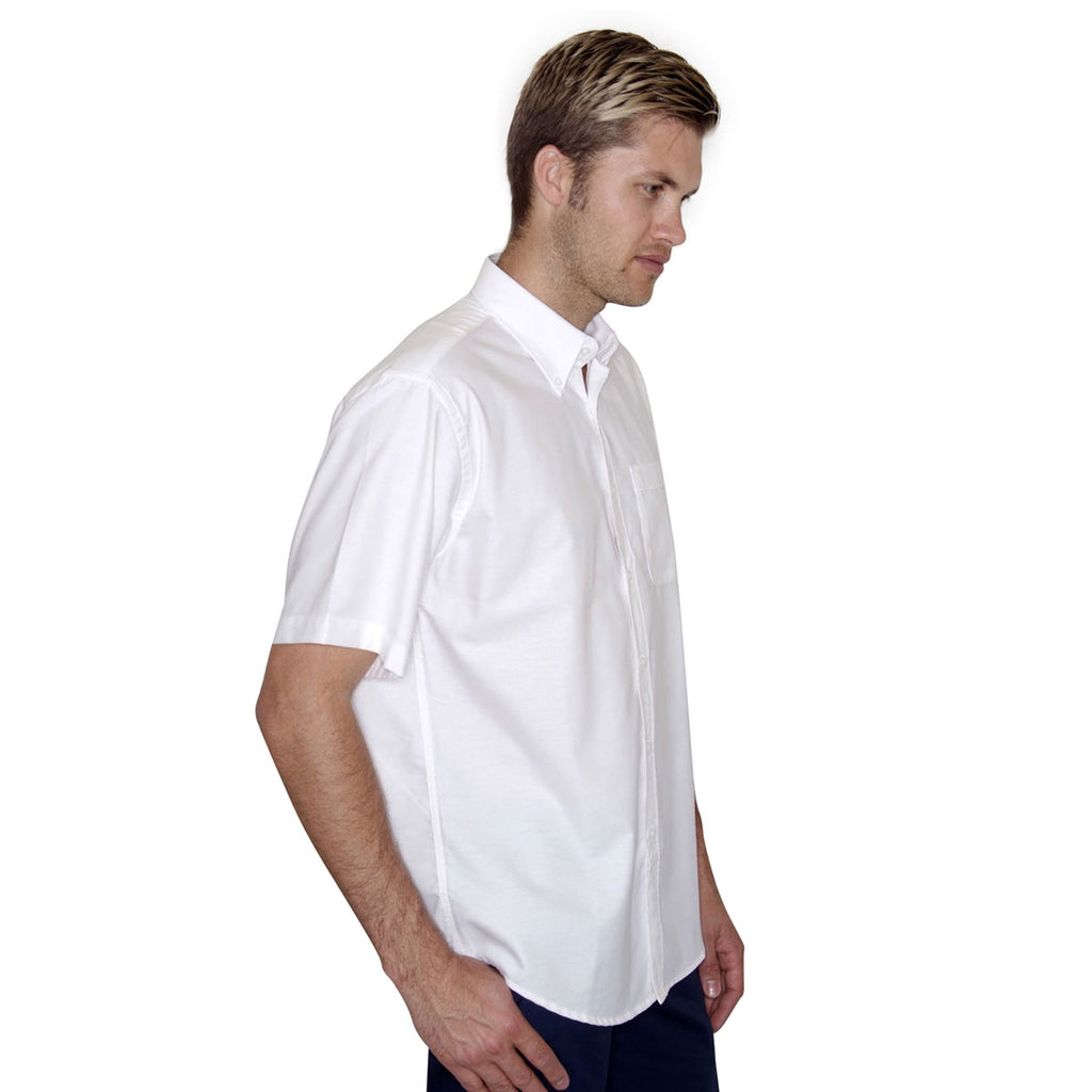 Henbury Men's White Short Sleeve Classic Oxford Shirt