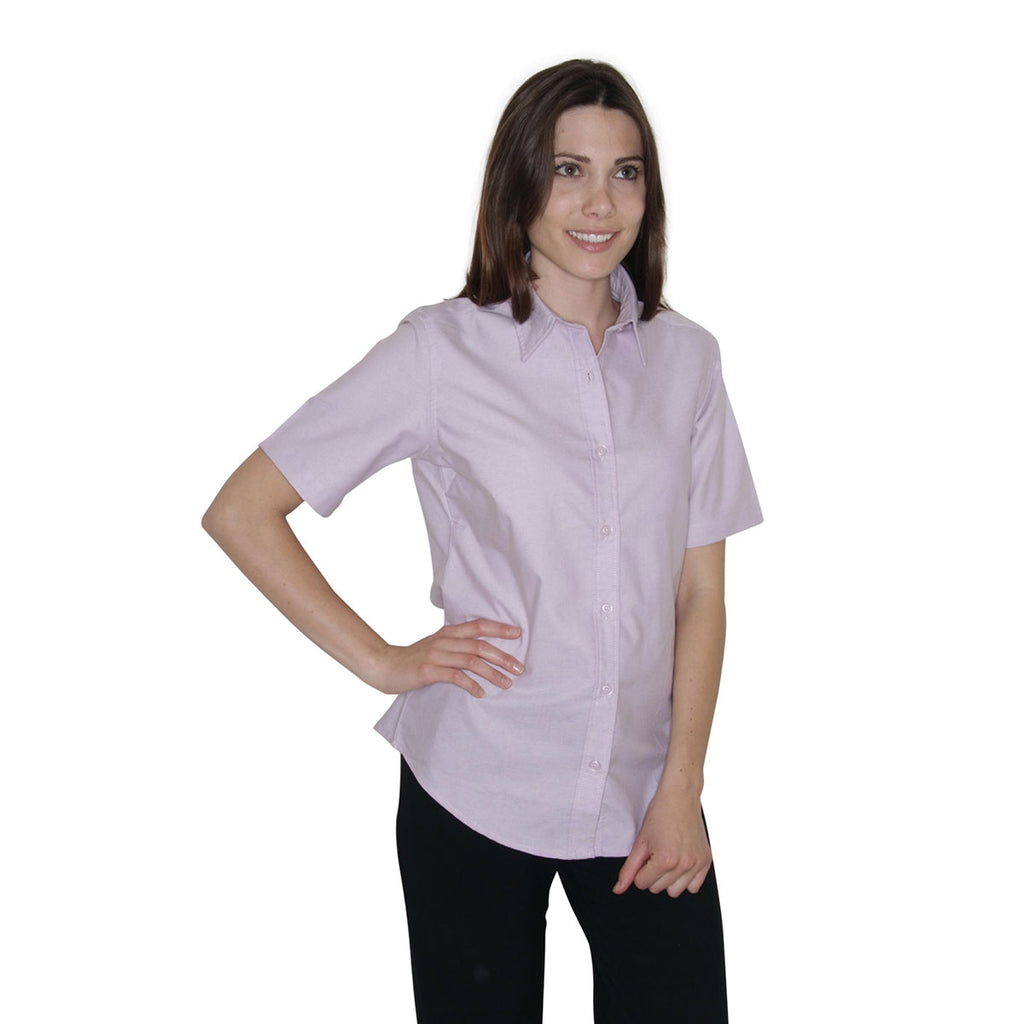 Henbury Women's Lilac Short Sleeve Classic Oxford Shirt