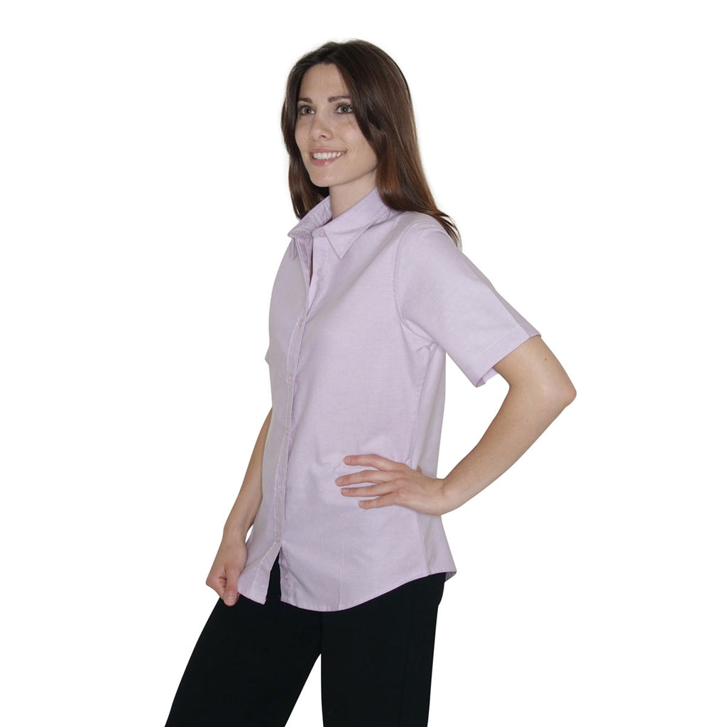 Henbury Women's Lilac Short Sleeve Classic Oxford Shirt