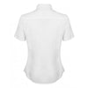 Henbury Women's White Modern Short Sleeve Regular Fit Oxford Shirt
