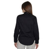 Henbury Women's Black Long Sleeve Pinpoint Oxford Shirt