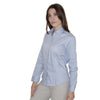 Henbury Women's Light Blue Long Sleeve Pinpoint Oxford Shirt