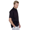Henbury Men's Black Short Sleeve Pinpoint Oxford Shirt