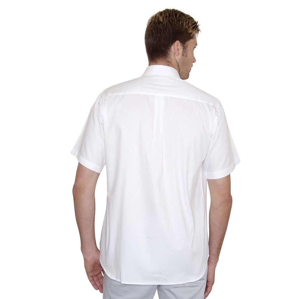 Henbury Men's White Short Sleeve Pinpoint Oxford Shirt