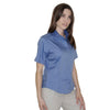 Henbury Women's Corporate Blue Short Sleeve Pinpoint Oxford Shirt