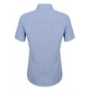 Henbury Women's Blue/White Gingham Short Sleeve Shirt