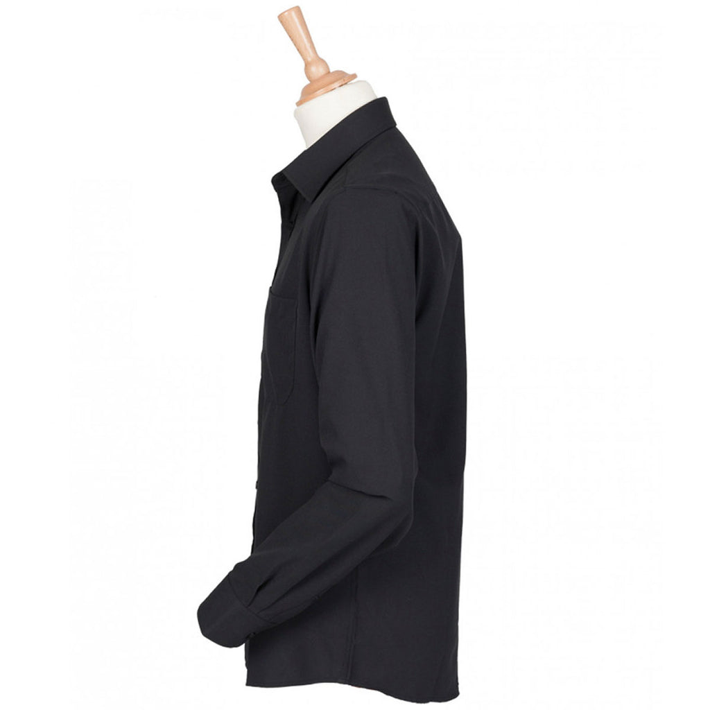 Henbury Men's Black Long Sleeve Wicking Shirt