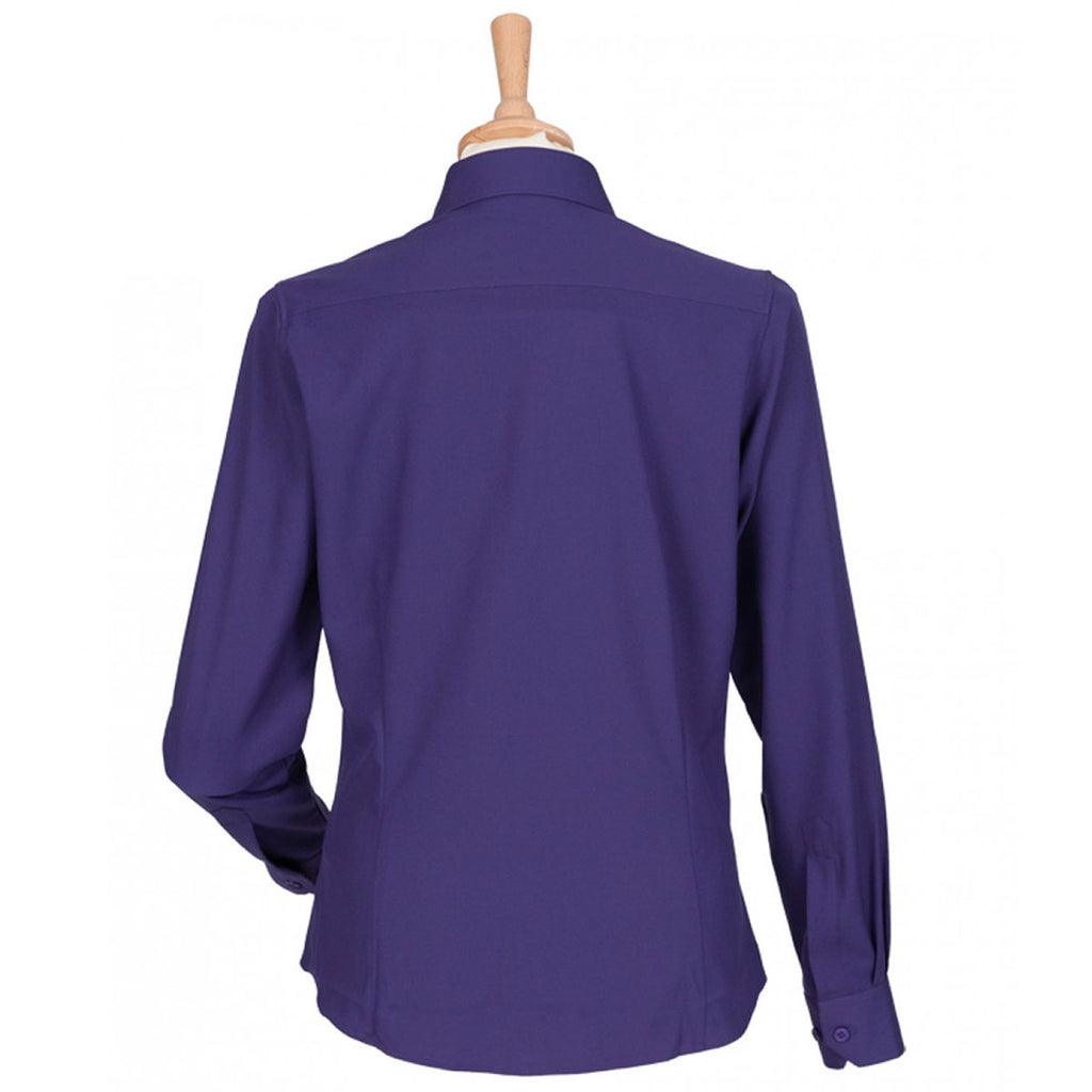 Henbury Women's Purple Long Sleeve Wicking Shirt