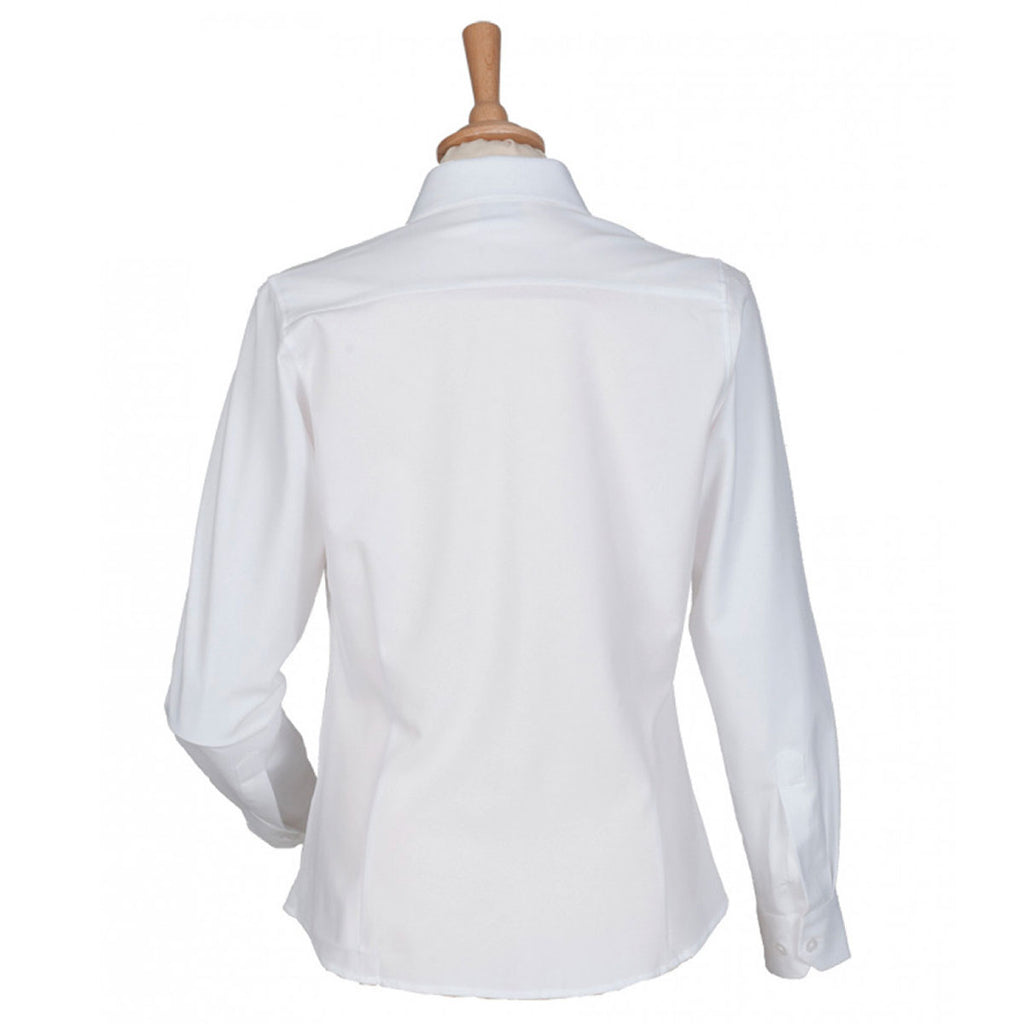 Henbury Women's White Long Sleeve Wicking Shirt