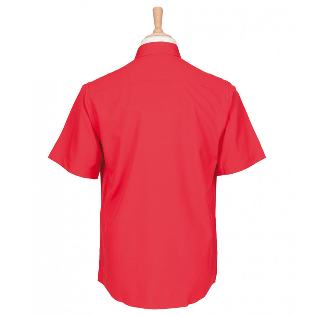 Henbury Men's Classic Red Short Sleeve Wicking Shirt