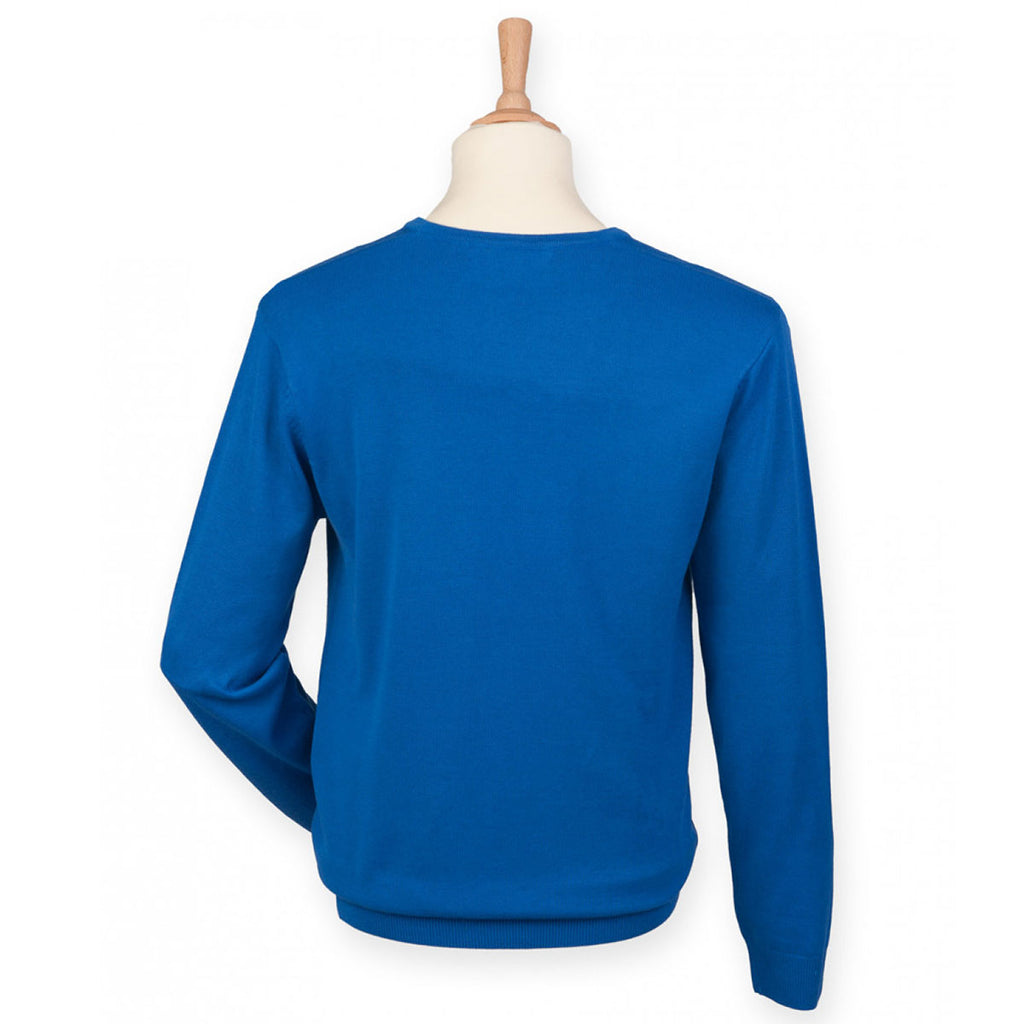 Henbury Men's Royal Lightweight Cotton Acrylic V Neck Sweater